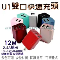 在飛比找蝦皮購物優惠-U1USB快速充電頭 充電器 雙USB 12W 2.4A 急