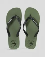 [Salty Life] Salty Life Men's Anybites Flip Flops Slippers in Olive/Black Size 11 11 Olive/Black