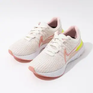 【NIKE 耐吉】React Infinity Run Flynit 3 女鞋 白粉色 襪套 避震 慢跑鞋 DD3024-102