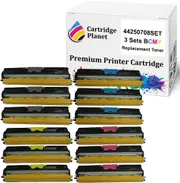 3 Sets BCMY Compatible Toner Cartridge for OKI 44250708 44250707 44250706 44250705 (2,500 Pages) for OKI C110 C130n MC160n
