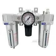 3/4" NPT FRL Compressor Filter Regulator Lubricator Combo Compressed Air System
