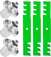 Magorfas Lawn Mower Deck Rebuild Spindles Kit 601804 for Hustler 48 inch Deck Raptor SD Raptor Flip Up Zero Turn Mower, Blades AM104489 Bad Boy 038-5350-00 PL4055 PL4205