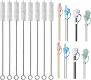 Stanley Cup Straw Cover Cap, Straw Cover for 8 to 12 mm Straw with 8 Pieces Bottle Brush Pack of 16