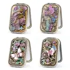 Retro Compact Pocket Mirror Square Cosmetic Folding Mirror Beauty