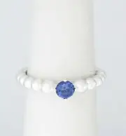 New 100% Authentic PANDORA 925 Sterling Silver Sea Blue Beaded Ring 198598C012