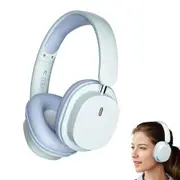 Wireless Bluetooth 5.3 Headphones Earphones HIFI Stereo Over-Ear Headsets-Blue