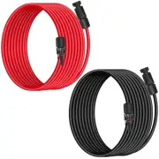10AWG (6mm²) Solar Panel Extension Cable 15FT - Black & Red, Heavy Duty, We