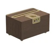 S10 1500 MAh Desktop Retro Wood Grain Small Speaker with Card Subwoofer Wireless Bluetooth Music Speaker with Stand