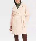 A New Day Women's Cream Blush Taffeta Lined Wide Collared Wrap Jacket Size XL