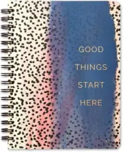 Spiral Notebook - Good Things Start Here — a Designer Spiral Notebook with 192 L