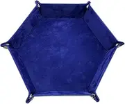 Zerodeko Folding Tray Collapsible Tray Portable Dice Rolling Mat Dice Plate Dice Catchall Tray Leather Dice Holder Collapsible Dice Holder Trinket Tray Key Storage Tray