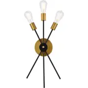 Living District LD640W10BRK Lucca Bathroom Vanity Light Black and Brass