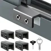 Window Locks Black, 4 Sets Sliding Security Window Lock with Key for Vertical &
