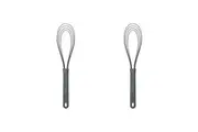 2x Zyliss Flat Whisk Silicone Nylon Kitchen Baking Cooking Utensil 30cm Grey