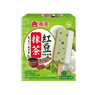 義美抹茶紅豆牛奶雙色冰棒87.5gX5支【愛買冷凍】