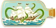 [Pinsanity] Ship In A Bottle Attacked by Sea Monster Enamel Lapel Pin
