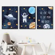 [Namly Design] Posters - Space / WE LOVE YOU TO THE MOON AND BACK! / Set of 3