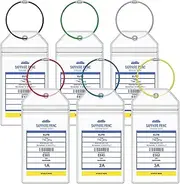 [XIANGXING] Princess Cruise Luggage Tag Holders, Zip Seal Clear Cruise Luggage Tags Holder with Steel Loops Fit for All Princess Cruise Line Ship & Itineraries Tags in 2024 & 2025 (6 Pcs with 6 Colors Ring)