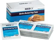 Alcohol Prep Pads, Sterile, Medium, 2-Ply Cotton Gauze - Individually Wrapped (100 Count)