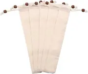 BRIGHTFUFU 5pcs Drawstring Cutlery Bags Portable Tableware Storage Pouches for Chopsticks Spoons Forks for Camping Picnics School Work Material