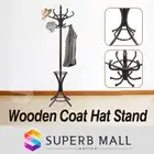 Tree Style Wooden 12 Hooks Coat Hat Bag Clothes Rack Umbrella Stand Hanger Hook