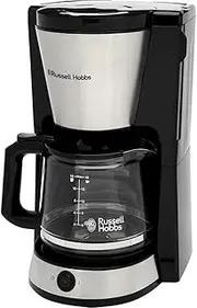 [Russell Hobbs] coffee maker (filter coffee maker, 1.25L glass carafe, 10 cups, 40 min warming, pause and pour function, brushed stainless steel, on and off button, blue lighting) Heaton 27400-56