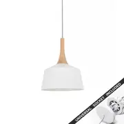 Snap Lighting Nordic Timber and Metal Dome Downlight to Pendant Light Conversion Kit White Small