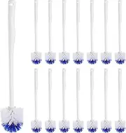 [Willinglong] 15 Pcs 18.5 Inch Toilet Bowl Cleaner Durable Toilet Brush Bathroom Cleaning Brush with Hook Hole Design Compact Size Toilet Scrubber Brush Without Holder for Bathroom Household Cleaning