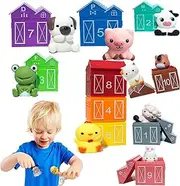 20PCS Learning Toys for 1,2,3 Year Old Toddlers, Farm Animals Barn Toy Montessori Counting, Matching & Sorting Fine Motor Games, Christmas Birthday Baby Boys Girls Age 12-18 Months