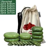 Jade Glaze Hot Stone Massage Set Massager Health Care for Spine with Heater Bag