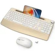 Ergonomic Wireless Keybaord and Mouse Combo, Full-Sized Keyboard with Wrist R...