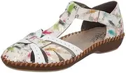 [Rieker] M1650 synthetic closed toe t bar sandals with full back