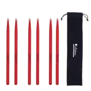 3 Pairs Drum Sticks 5A Classic Maple Drumsticks Wood Tip Drumstick for Studen...