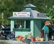 FRESH PRODUCE STAND - PIKO G SCALE MODEL TRAIN BUILDING KIT 62117