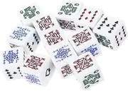 JOINPAYA 16mm White Poker Dice Set Acrylic Gambling Dice Pack Fun Dice for Birthday Parties