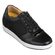 TOTO A53272- 3.2 Inches Elevator Height Increasing Black Casual Lace Up Sneaker