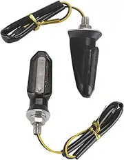 LED Indicator Blinkers Amber Lamp Accessories Motorcycle Turn Signal LED Amber Fr&on&t Rear Flashing Light Waterproof for ATV UTV Scooter(Black)
