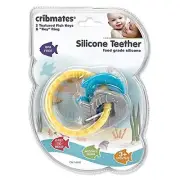 Cribmates Food Grade Silicone Fish Teether - 2 Textured Keys and Key Ring