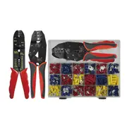 Mixed Crimp Terminal Kit with Ratchet Crimping Plier and Wire Stripper 450pc