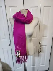 NWT Women's Alpaca Camargo Dark Pink Fringe Authentic Alpaca Winter Scarf
