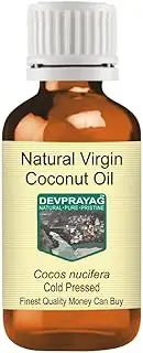 Devprayag Natural Virgin Coconut Oil (Cocos nucifera) Natural Therapeutic Grade Cold Pressed 15ml (0.50 oz)
