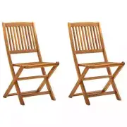 Folding Outdoor Chairs 2 pcs Solid Acacia Wood