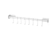 Fufu Utensil Rack Wall Mounted Punch Free Movable Hooks Load-bearing Kitchen Utensil Hanger Holder Rack for Home-White-50cm