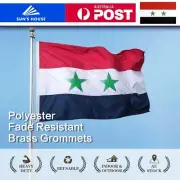 150x90cm Syrian Syria 2 Star Flag Polyester Heavy Duty Both Sides Outdoor Flag