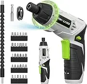 PHALANX Electric Screwdriver Rechargeable 4V Cordless Screwdriver Set, Small Screw Gun with LED Light & USB Charging Cable, 17+1 Torque Setting Mini Electric Screwdriver for Light-Duty Works