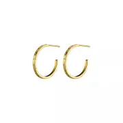 ANYCO Fashion Earrings Gold 925 Sterling Silver Simple Huggies Circle Initials Stud for Women Jewelry