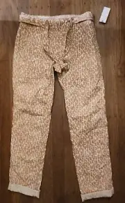 Anthropologie “The Wanderer” Leopard Print Straight Leg Pants Size 25 NWT $110