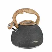 TEA KETTLE Stainless Steel Teapot Loud Whistle Anti-Rust Gray 2.7 Quart POLIVIAR