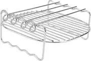 Mikinona Air Fryer Accessories Square Rack Skewers Stainless Steel 7 Inch Multi-use Rack for Air Fryer Pressure Cooker Toaster Oven