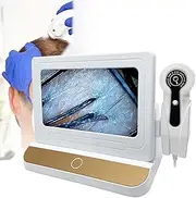 Hair Tester,Skin Hair Scalp Detector,10 Inch Screen Scalp Hair Follicle Detector,Skin Care Beauty,Skin Health Detection,200x/50x Dual Lens Skin Health Detection Machine,for Home Salon Use